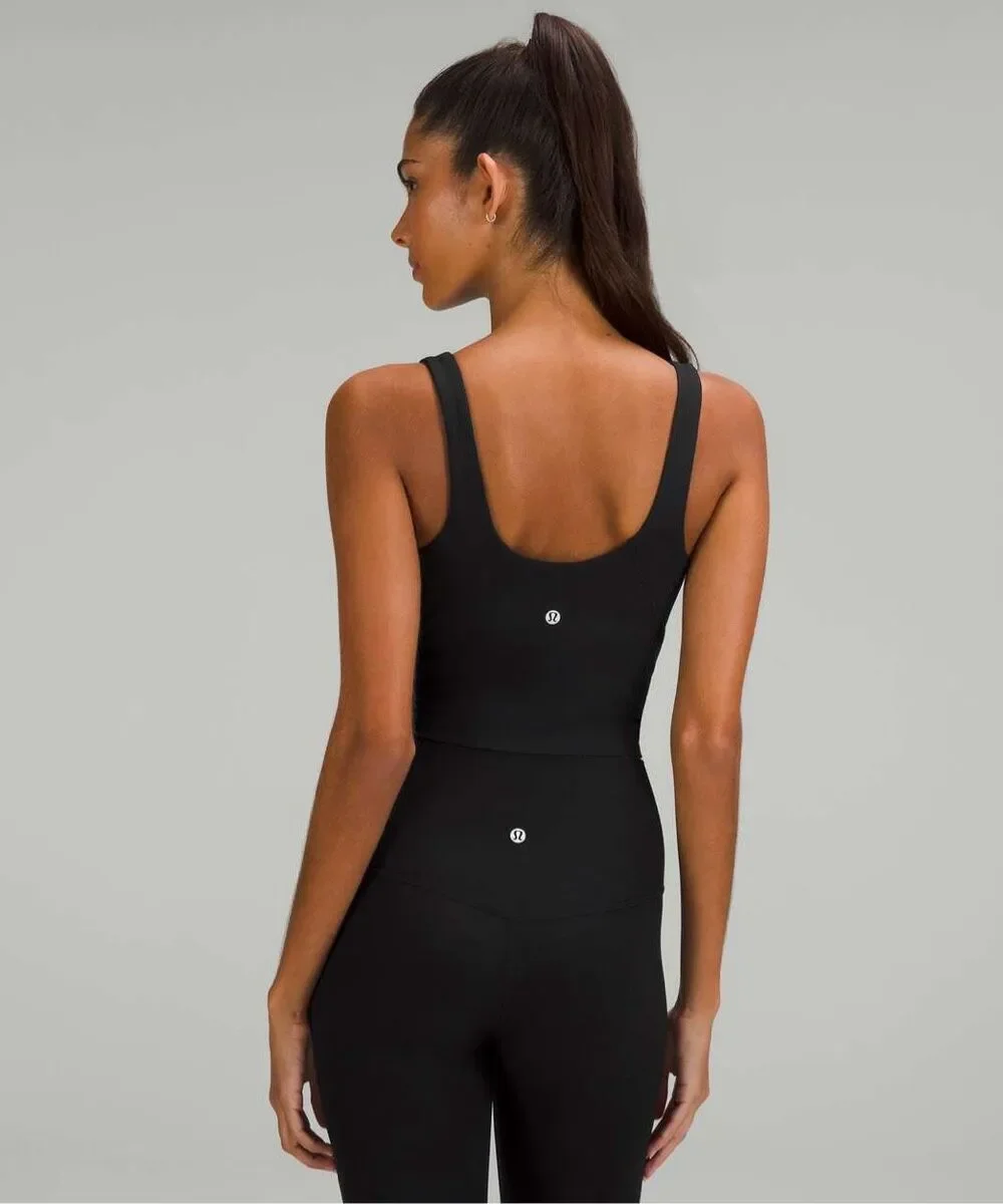 Lululemon Align Ribbed Cropped Tank Top size 4 padded sports bra Yoga Running Ac